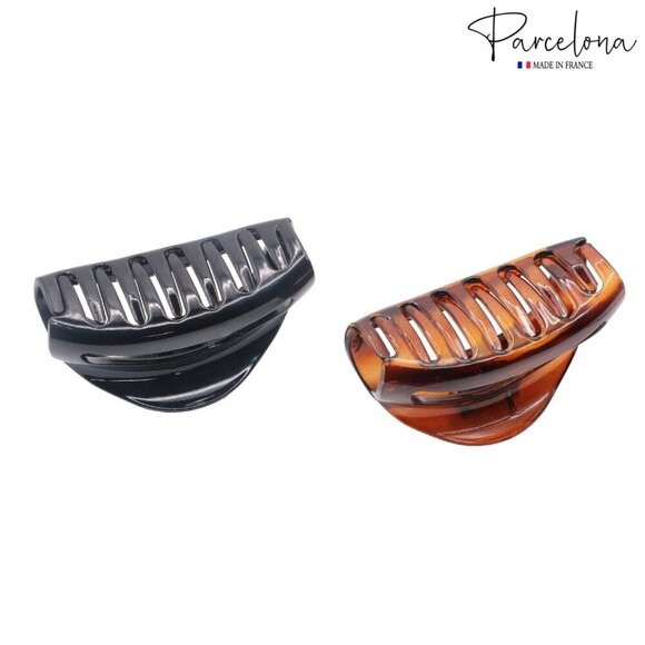 Celluloid Hair Claw Clips Set Small Black and Brown Elegant Hair Accessories